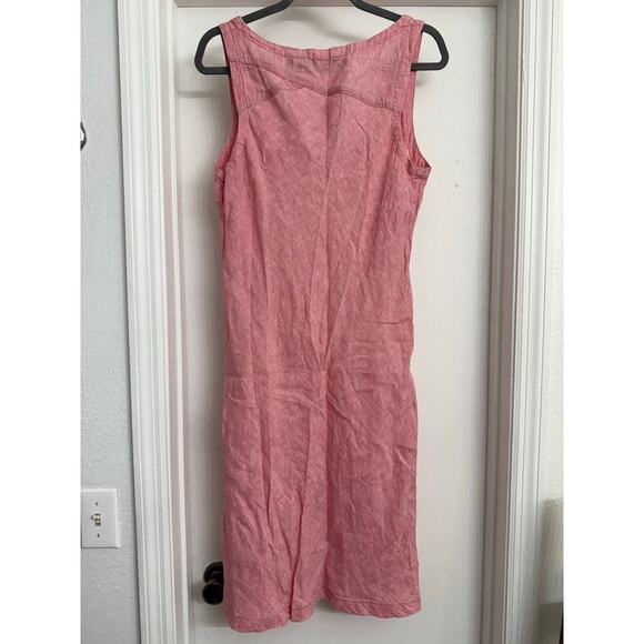 Horny Toad Linen Sheath Dress Sleeveless Beachy Boho Casual Lightweight Pink SzL - Picture 2 of 7